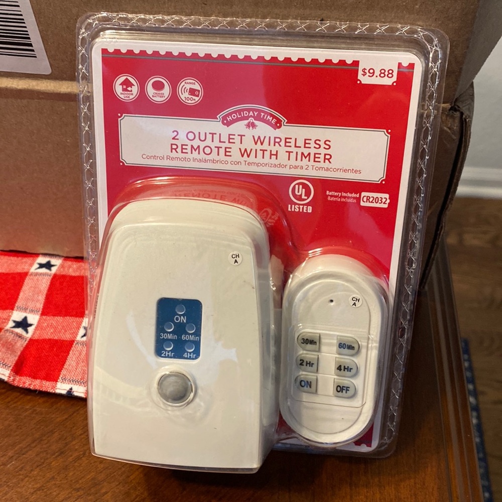NWT 2 Outlet Wireless Remote With Timer